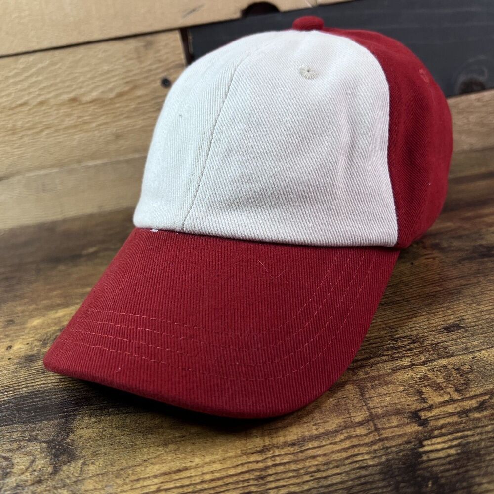 Brandy Melville Red White Adjustable Strap-Back Hat Baseball Cap